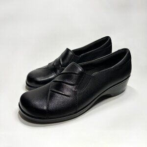 Clarks Bendables Leather Slip-On Shoes Women’s Size 7.5 Black Leather